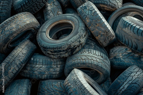 Recycling Initiative: A Large Pile of Pre-owned Car Tires Generative AI