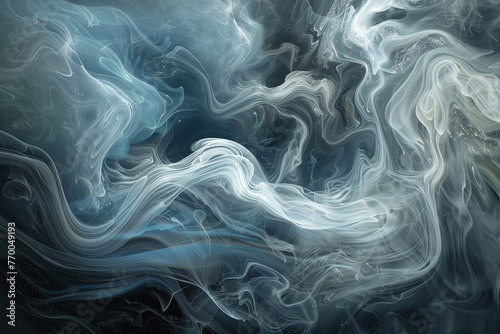 Abstract Smoke Swirls, Blue Tones, Flowing Aesthetic