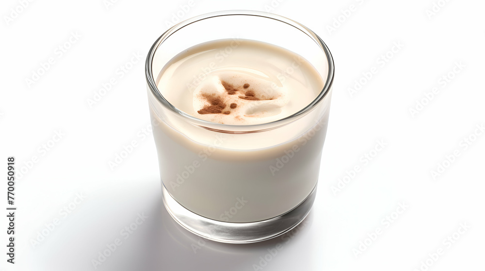 A glass of cappuccino on a white background A glass of cappuccino on a white background