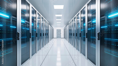 CPD Centro de proceso de datos moderno con servidores en fila photo