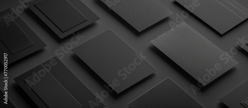 black business cards with blank corporate identity mockup
