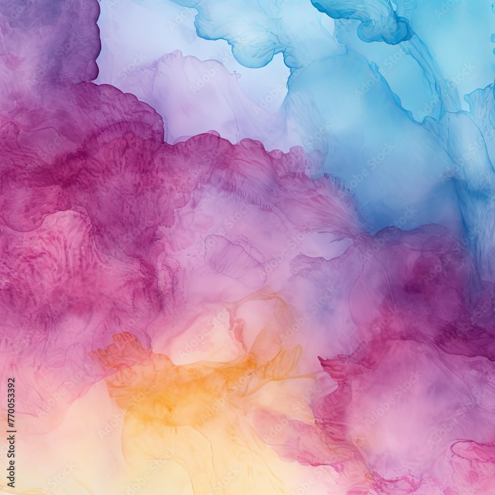 Plum Sky Blue Amber abstract watercolor paint background barely noticeable with liquid fluid texture for background, banner with copy space and blank text area