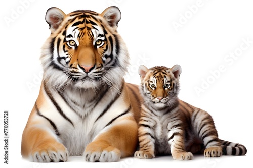Maternal Care: Tiger Mother and Cub in High Resolution