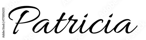 Patricia - black color - name written - ideal for websites,, presentations, greetings, banners, cards,, t-shirt, sweatshirt, prints, cricut, silhouette, sublimation