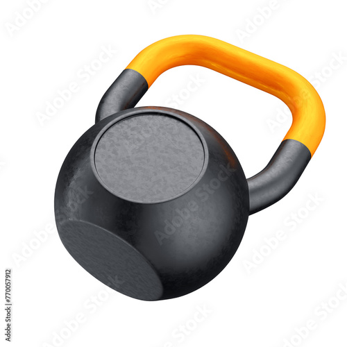 D Gym Equipment: Functional Fitness Kettlebell Training Weight with Transparent Background