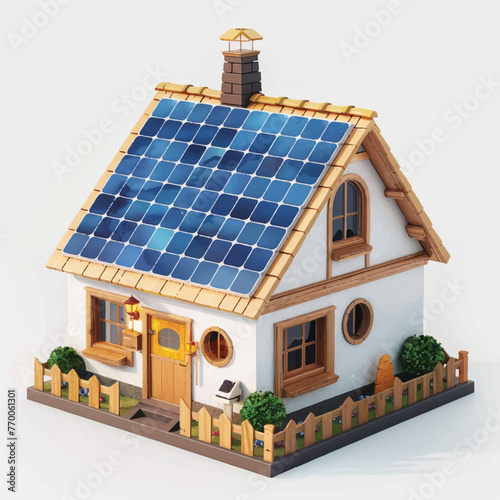 Modern Eco-Home with Solar Panels