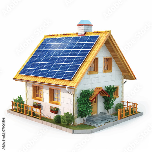 Solar-Powered House Icon