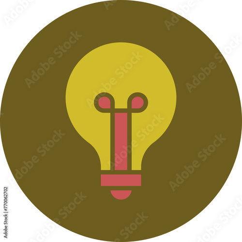 Lightbulb Glyph Two Color Circle Icon