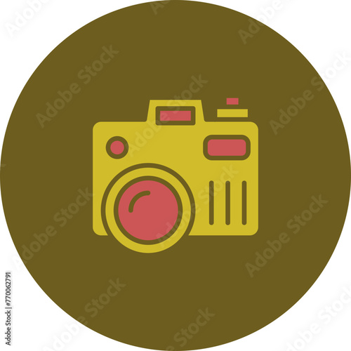 Camera Glyph Two Color Circle Icon