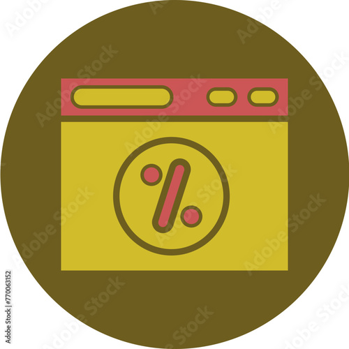 Click Through Rate  Glyph Two Color Circle Icon