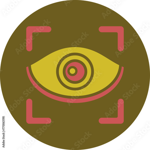 Vision Glyph Two Color Circle Icon