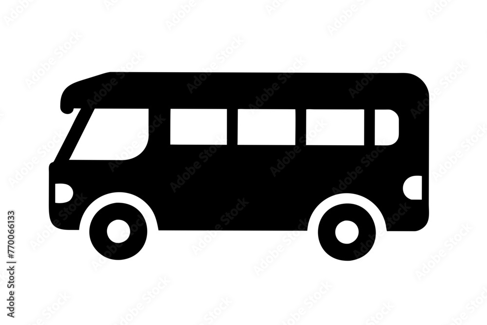 bus icon silhouette vector illustration