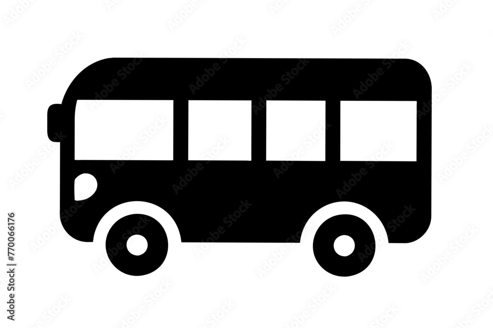 bus icon silhouette vector illustration