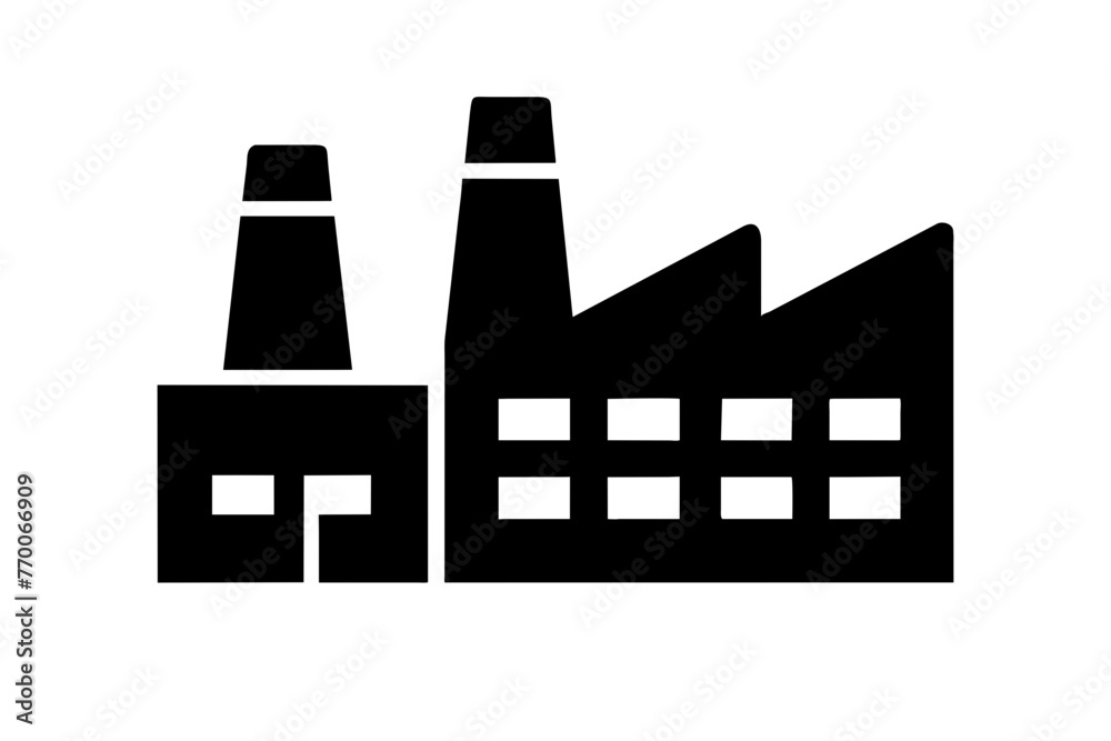 factory icon silhouette vector illustration