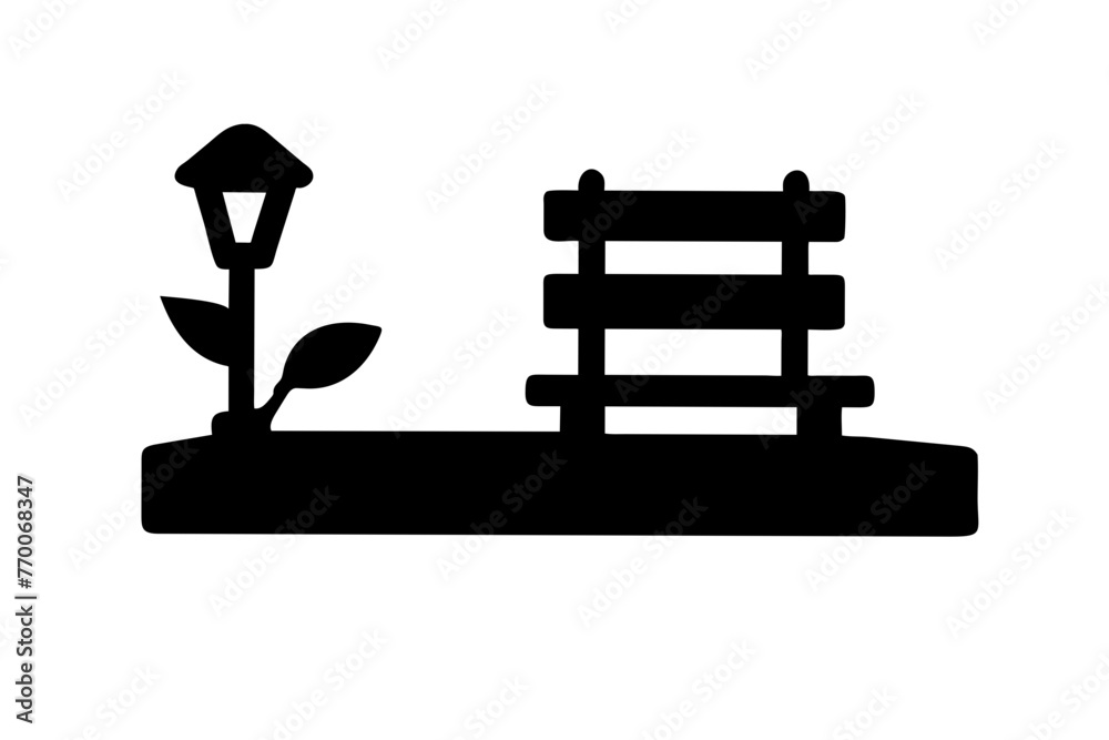 park icon silhouette vector illustration