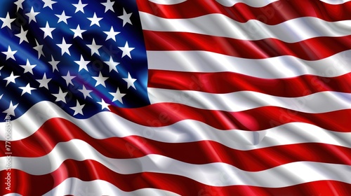 Close-up of American flag wave