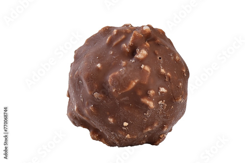 chocolate with chestnut sweet bonbon with chocolate coating isolated