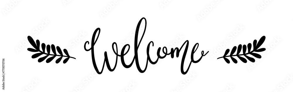 Welcome - lettering vector isolated on white background Welcome - lettering vector isolated on white background