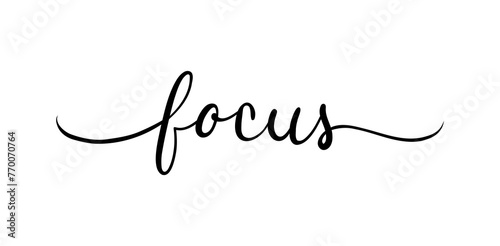 Focus - lettering vector isolated on white background