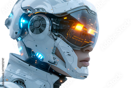 A 3D animated cartoon render of a cyber security man with glowing digital eyes and futuristic gadgets.