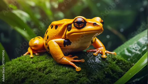 Beautiful yellow frog in nature tropical © tanya78
