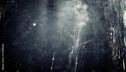 Dark scratched grunge background, old film effect, space for your text or picture; overlay; ancient texture abstract design