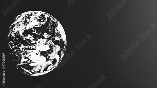 Fototapeta Naklejka Na Ścianę i Meble -  Black and white illustration of a planet