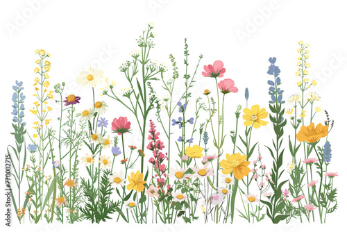 Blossom Brilliance: Vector Meadow Scene