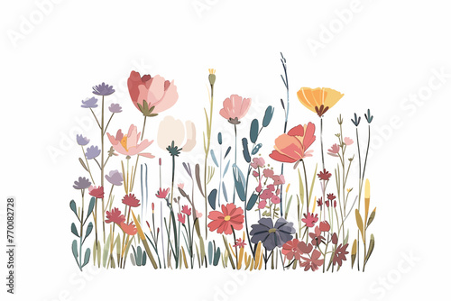 Meadow Magic: Vector Flower Garden