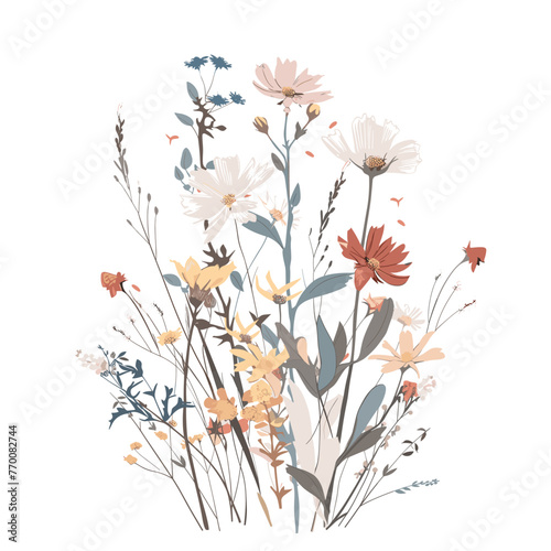 Petals in Paradise: Vector Field Bouquet