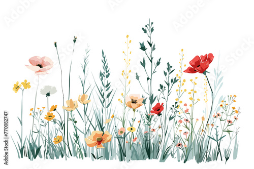Floral Fantasy: Vectorized Meadow Illustratio