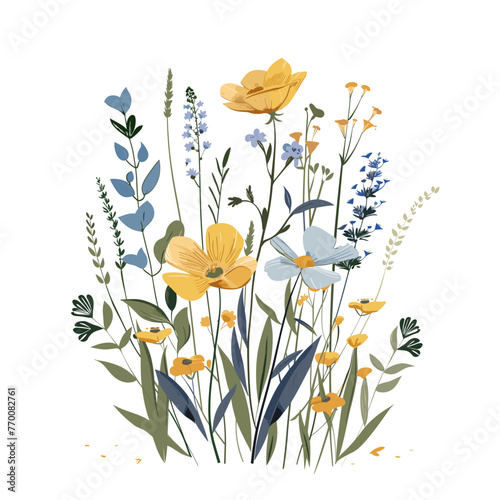 Spring Serenade: Vector Meadow Blossoms