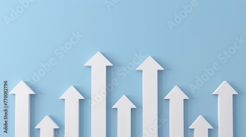 Dynamic financial growth arrows background with ample space available for strategic text placement