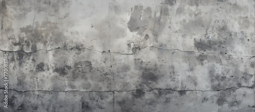 A detailed closeup of a concrete wall covered in various stains, creating a unique monochrome pattern amidst a city landscape