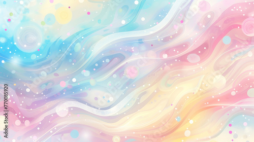 A colorful, abstract background with a pink, blue, and yellow wave