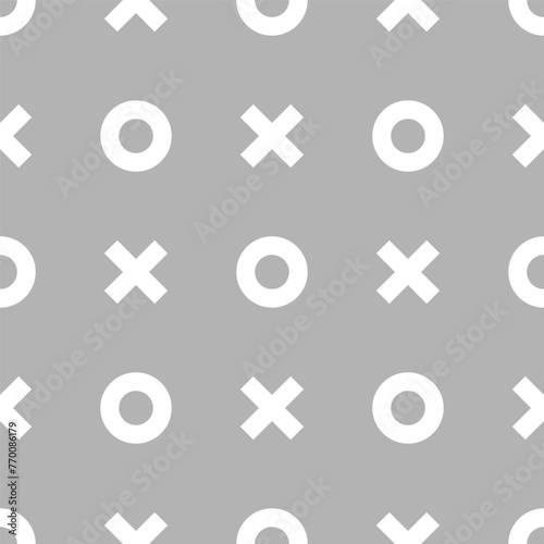 Vector seamless tic tac toe pattern. Simple design for textile, wallpaper, wrapping paper, stationery.