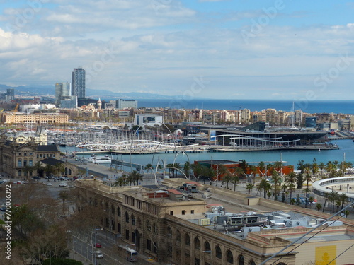 Vue Port Barcelone Espagne