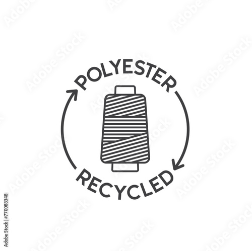 polyester recycled symbol, vector art.