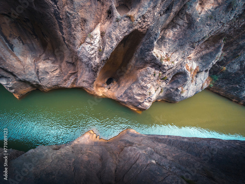 Scenic River Gorge View from Above