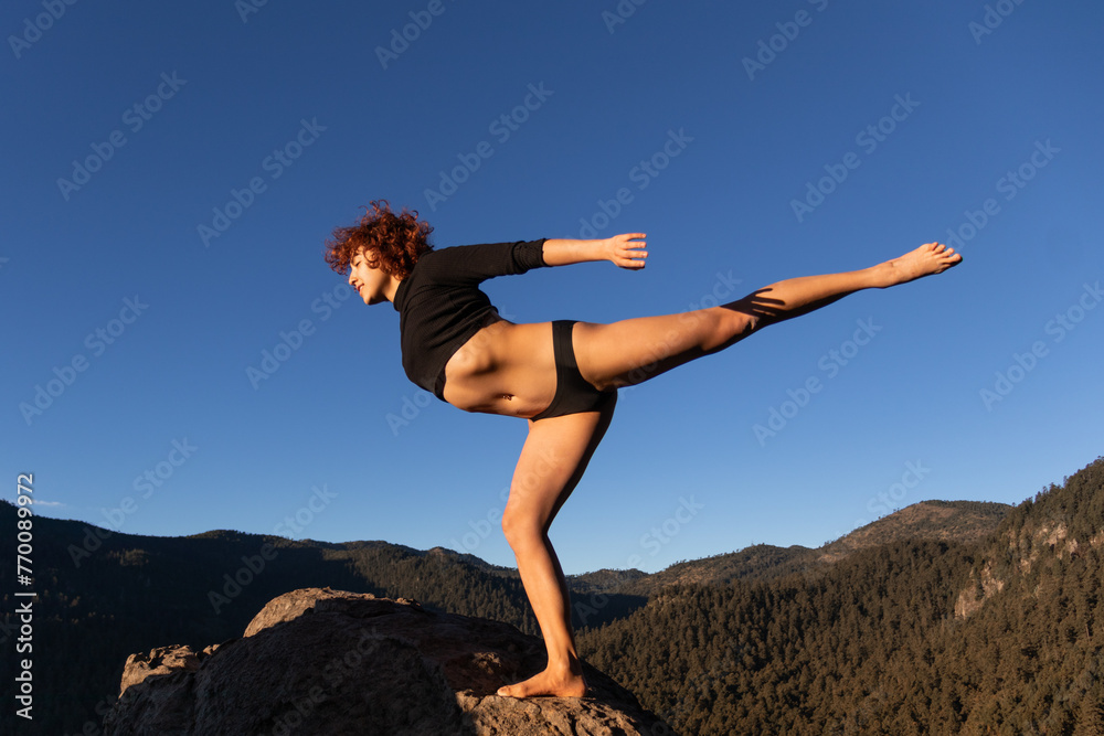 Graceful contemporary dancer performing outdoor Graceful contemporary dancer performing outdoor