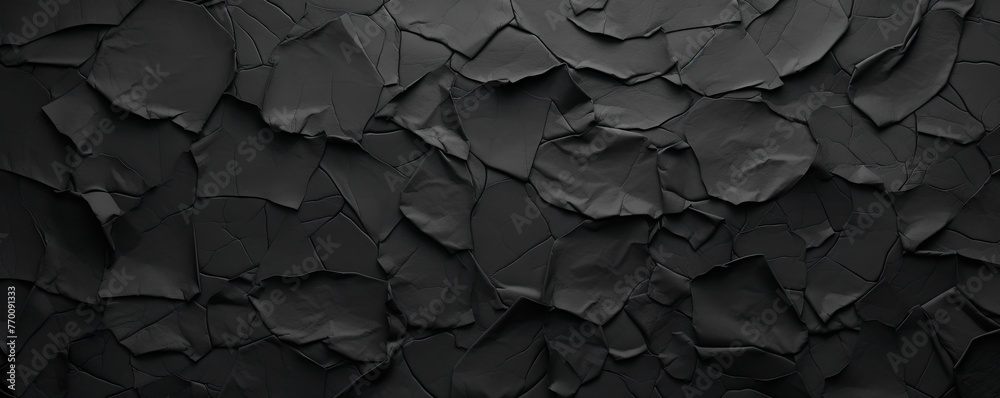 Black torn plain paper pattern background - obrazy, fototapety, plakaty 
