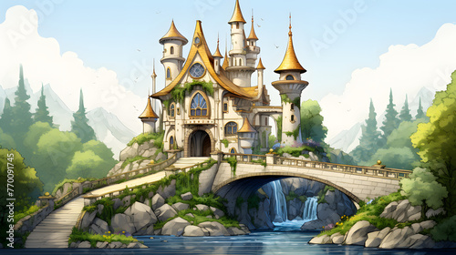 castle, on white background photo