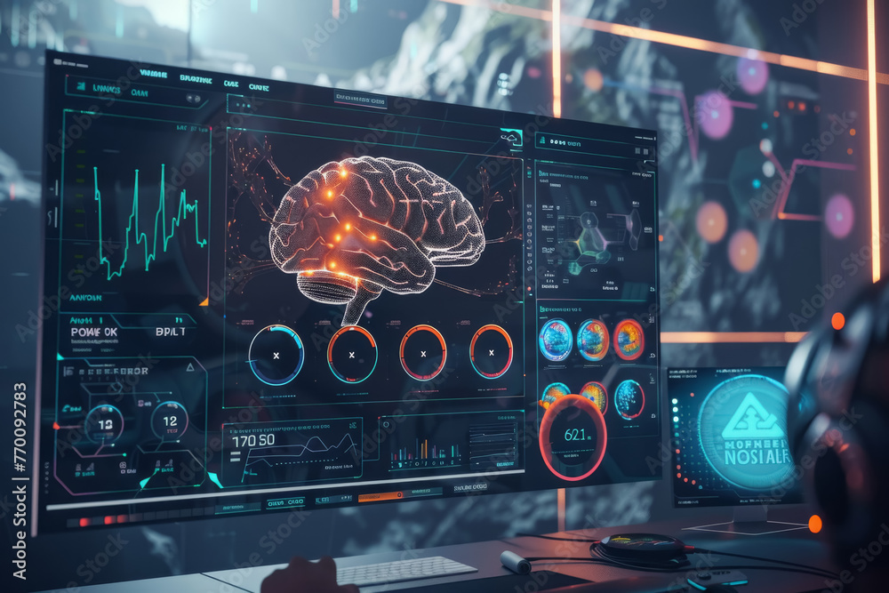 Obraz premium AI-Powered Digital Learning Interface