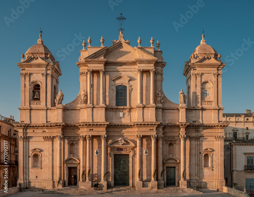 The Duomo of the baroque city of Noto, metropolitan cathedral and tourist attraction in south-eastern Sicily. Province of Syracuse, Italy photo