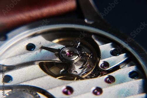 watch mechanism close up