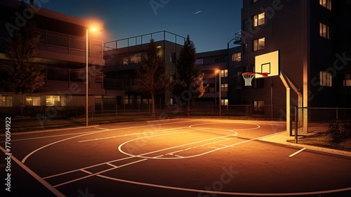 outdoor basketball court at night © KRIS