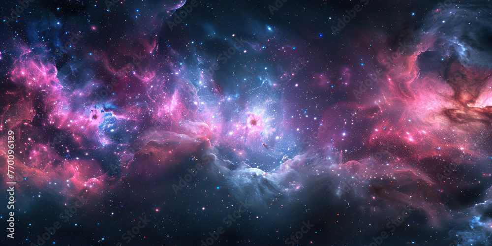 Naklejka premium Colorful Cosmic Space Filled With Stars
