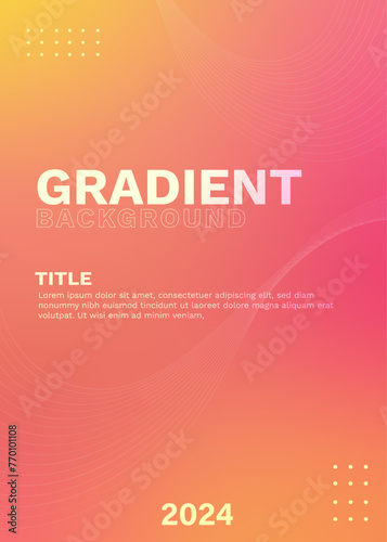 Colorful Yellow and Pink Vivid Gradient Vector Illustration