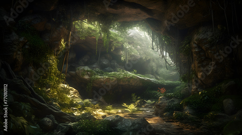 leafy cave © Oleksandr