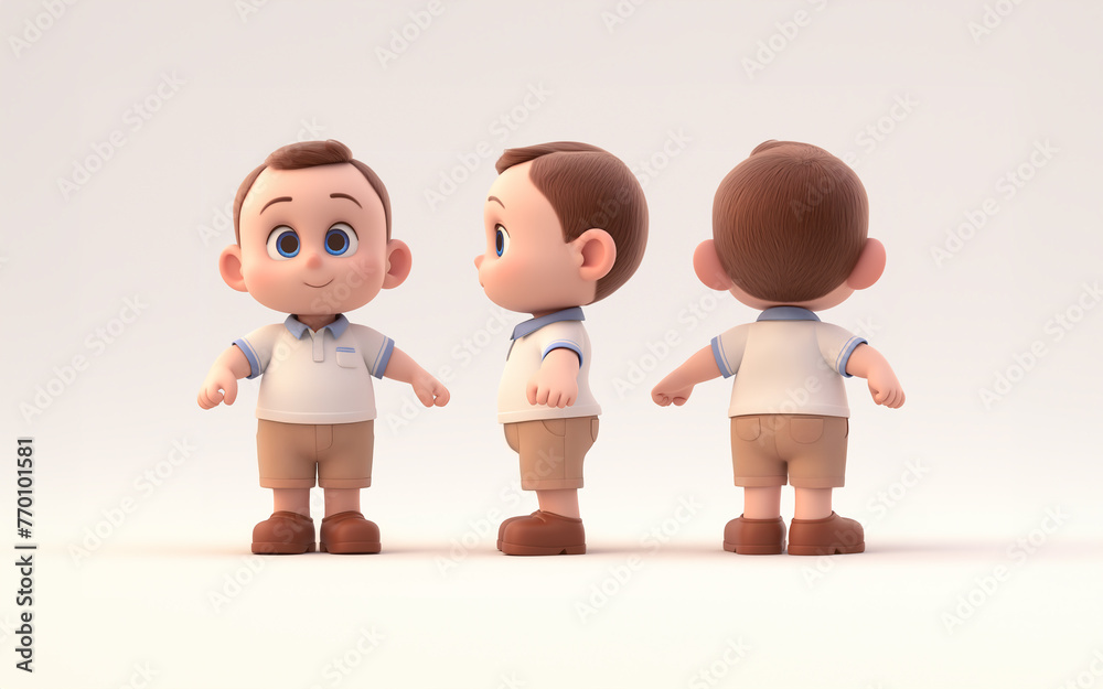 character a cute little boy, wearing white short sleeves and brown shorts, with blue eyes, a small nose AI Generative character a cute little boy, wearing white short sleeves and brown shorts, with blue eyes, a small nose AI Generative